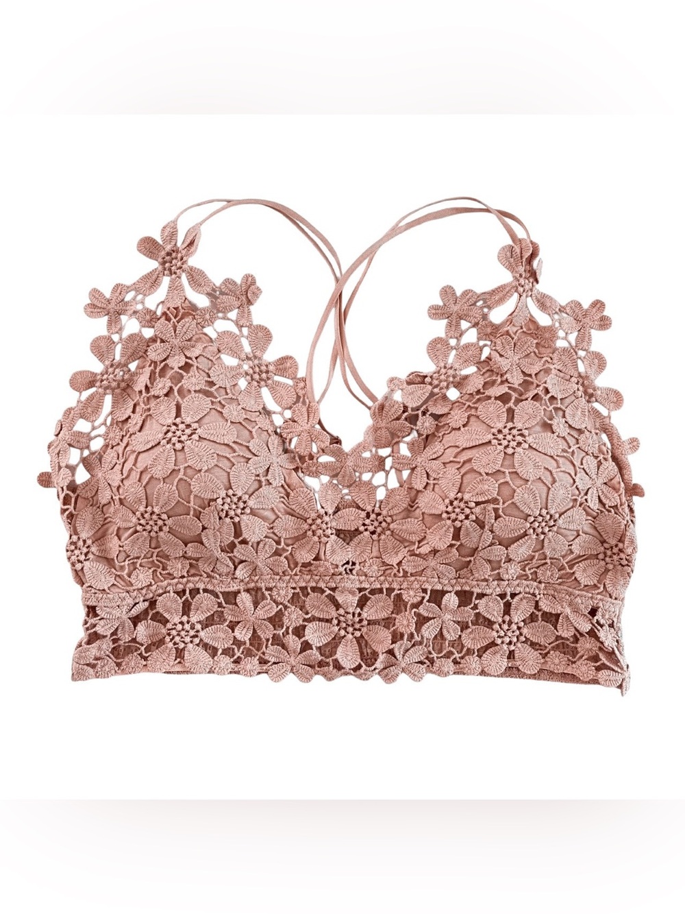 Free People Miss Dazie Floral Bralette Light Pink size S Intimately